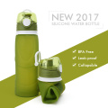 Portable collapsible silicone water bottle