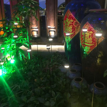 Luz de fibra óptica solar RGB Flor de jardín al aire libre