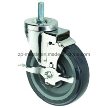 4inch Medium Sized Biaxial PU Screw Caster Wheels with Brake