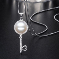 Wholesale Pearl Pendant 9-10mm AAA Bread Round 925 Silver Freshwater Pearl Pendant