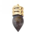 Bulbo de lâmpada natural Fancy Jasper Crystal Pendant Gold