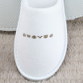 White Terry Velour Close  Toe Spa Slippers