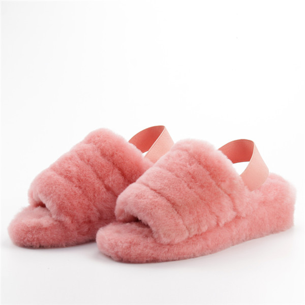 Cashmere leather indoor women's slippers