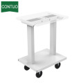 Tabla de cama ajustable de la comida del hospital de la altura con la rueda