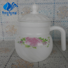 Opal Glass Spinning Tea Pot With Lid