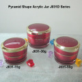 15ml, 30ml, 50ml pyramide forme rouge pot acrylique de soins de la peau