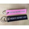 Remove before flight embroidery key ring