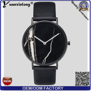 YXL-072 mármol cara cuero reloj relojes promoción cuarzo Men′s muñeca reloj resistente al agua OEM relojes Dama de la moda