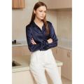 Basic Concealed Placket Silk Shirt Blouse for Women 100% Pure Silk Long Sleeves Cool Smooth Tops