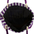 Modern Large Purple Stripes Women Beach Bag