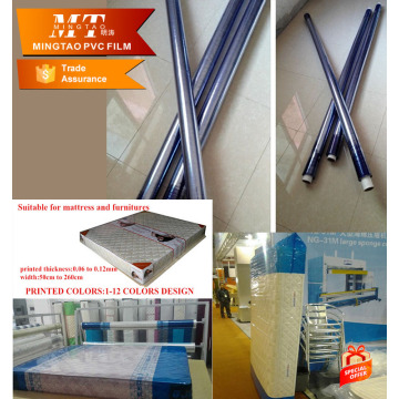 Blue transparent PVC mattress packaging film for protective film