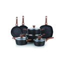 Granite coated wooden handle pans and pots