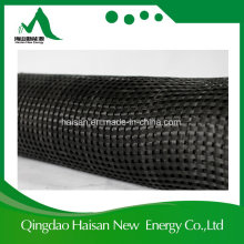 Pet20-20 ~ Pet600-600 Geogrid en polyester à faible encombrement avec revêtement en asphalte / PVC