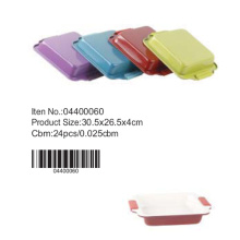 Colorful ceramic cake pan with silicone handle