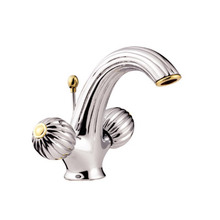 A quarter of turn double lever basin faucet