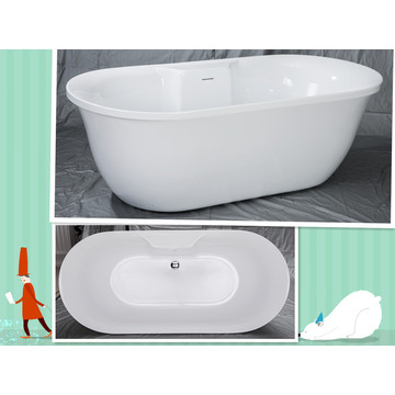 Oval Acrylic Soaking Bathtub Wholesale Freestanding Modern Bath