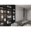 Moderne benutzerdefinierte Schlafzimmer Organizer Baby 4 Tür Aluminium-Kunststoff-Holzkleiner Kleiderschrank
