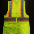 Safety Vest with Reflective Caution Band 100%Polyester Knitting Fabric and Mesh