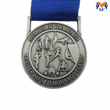 Médaille de membre du sport en relief en argent