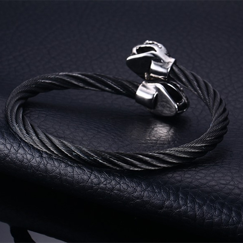 Mesh Stainless Steel Wire Snake Head Bangle Bracelet