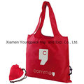 Custom 190t Polyester Nylon Foldable Shopping Tote Bag in Pouch