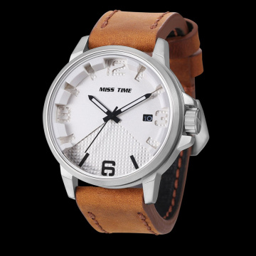 business making machine genuine leather strap watch