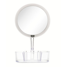 Large Cosmetic Mirror with Clear Cosmetic Organizer Tray