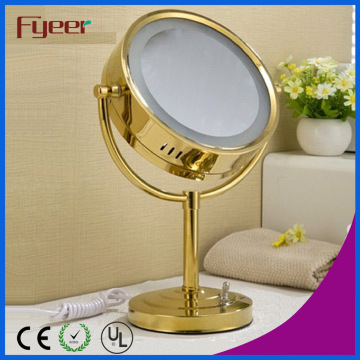 Fyeer lujo redonda LED de oro maquillaje mesa espejo (m3028gf)