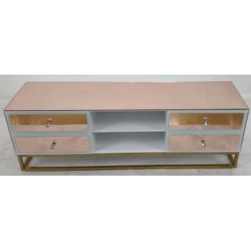 Rose gold mirror MDF painting TV unit