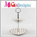 Double Tier Cake Stand Wedding Printing Ceramic Plate