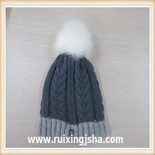 Girl Knit Hat With Fur Ball