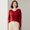 women's autumn and winter V neck cashmere sweater