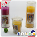 Religious votive virgin mary label jar candle