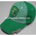 Gorra de béisbol de calidad algodón particulares botella abrelatas