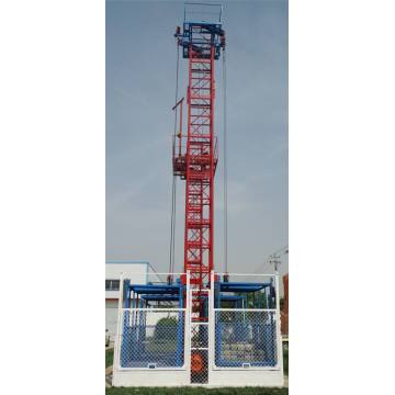 Single Double Cage Wire Rope Construction Materials Elevator