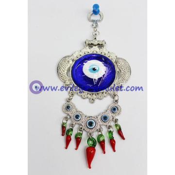 Fish Shaped Evil Eye Pendant Wall Hanging