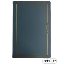 Rectangular PVC leather placemat with gold edge