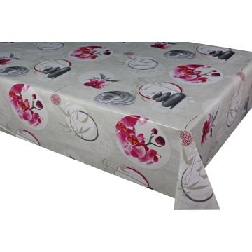 Flower Printed Tablecloth With Non Woven Backing