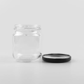 195ml glass honey food jar with metal cap