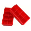 8 cavity 2*2inch Colorful silicone ice cube tray