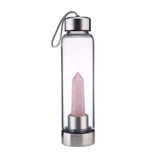 Pochette de protection en cristal amovible pour bouteille d&#39;eau infusée de cristal de quartz