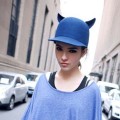 2014 New Fashion Cute Cat ears Pure wool hat Flat brim Fedoras Women Men Hat