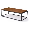 Square Wood Top Metal Base Lowheight Coffee Tables