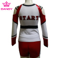 Uniformes de cheerleading à manches longues métalliques sur mesure All Stars