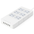 EU / Au / Us / UK Plug 6 розетка с 5 портами USB