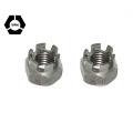 Nueces de casco ranurado hexagonal de acero inoxidable DIN 935