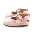 Lovely Pink Raffia Genuine Leather Baby Sandals