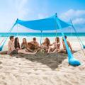 Portable Beach Sun Shelter with 4 Aluminum Poles