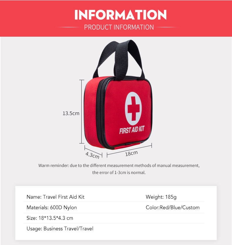 China Custom Logo Uk Business Travel First Aid Kit Multifunctional Medical First Aid Bags