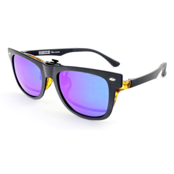 Mode Simple Light Frame Flip up Style Xiamen Lunettes de soleil (14341)